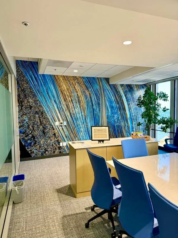 Commercial wallpaper installation in an office in Russian Hill, San Francisco